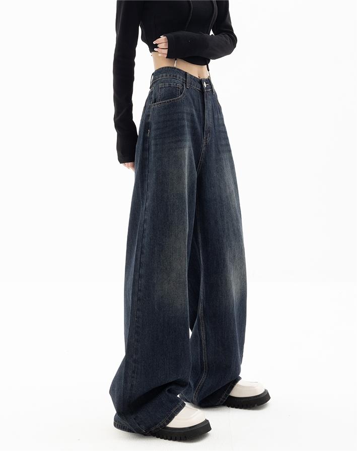 Dark Blue 90s Vintage Baggy Boyfriend Jeans