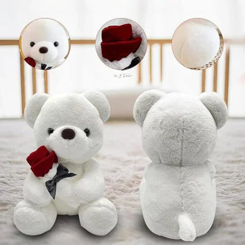 Love Hug Teddy Bear with Rose